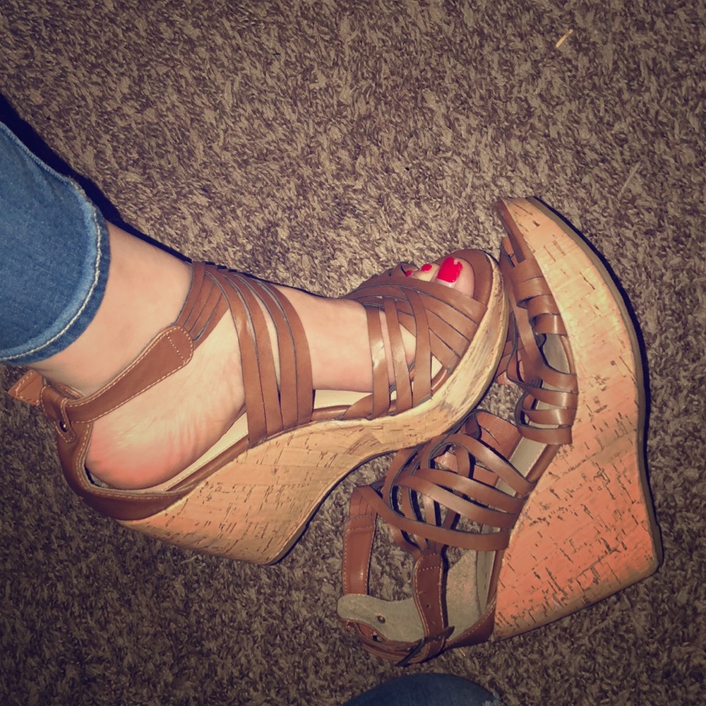 Strappy wedges